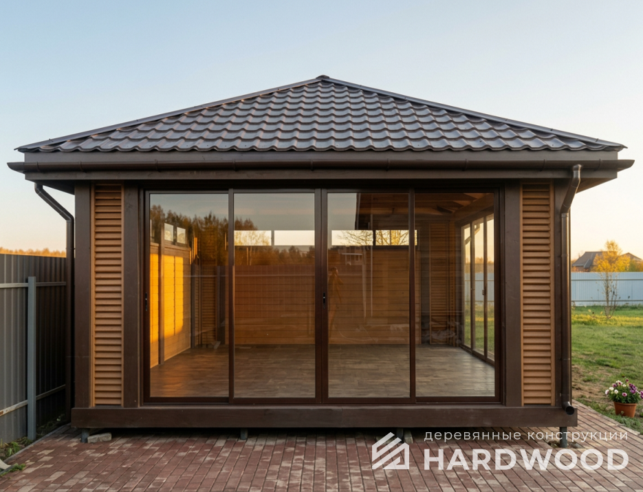 Беседка с четырехскатной крышей №94 - фото 2250