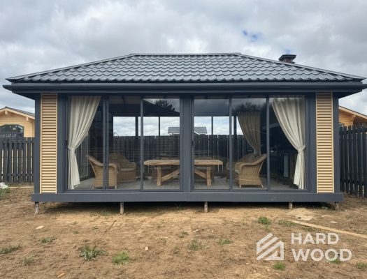 Дачная беседка с панорамными окнами №96 - фото 2267